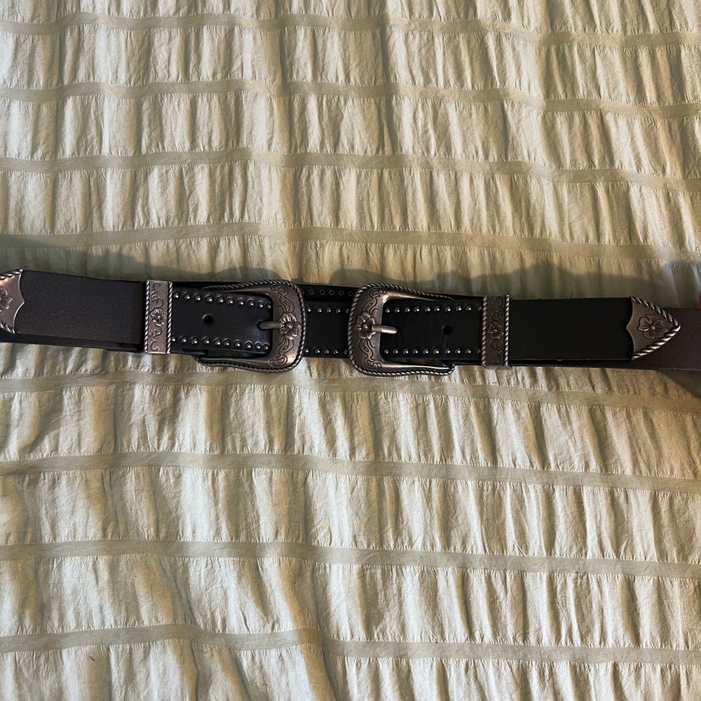 American Eagle Outfitters Black Belt with Silver Buckles